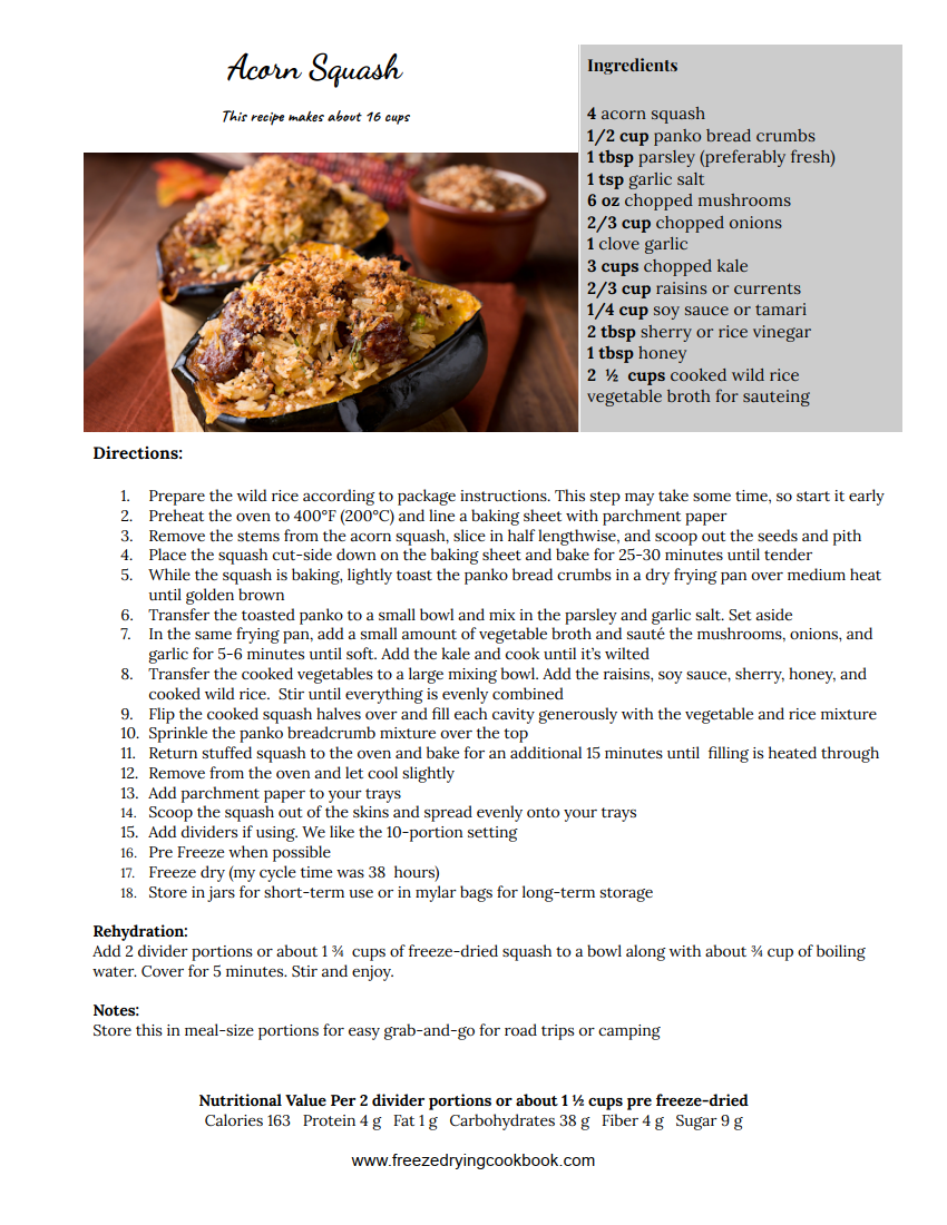 Freeze Drying Cookbook PDF Download Volume 1