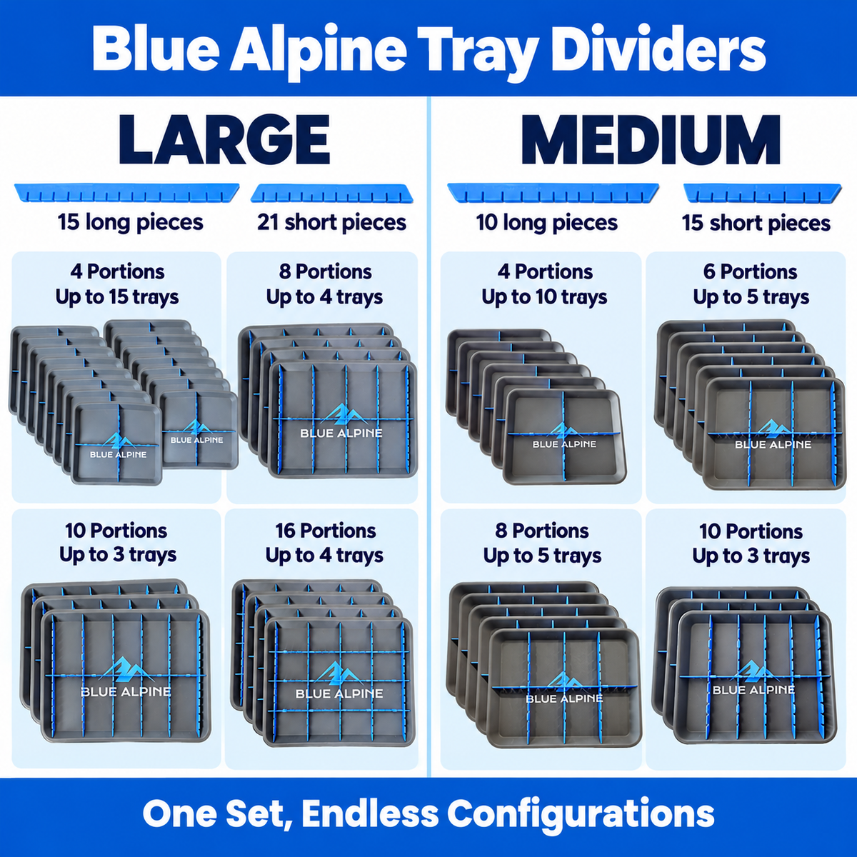 Tray Dividers™- for Blue Alpine Freeze Dryer trays MADE IN THE USA