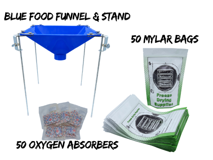 Food Storage Starter Kit-Food Funnel, Mylar and Oxygen Absorbers-BLUE FUNNEL