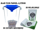 Food Storage Starter Kit-Food Funnel, Mylar and Oxygen Absorbers-BLUE FUNNEL