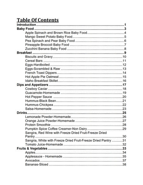 Freeze Drying Cookbook PDF Download Volume 1