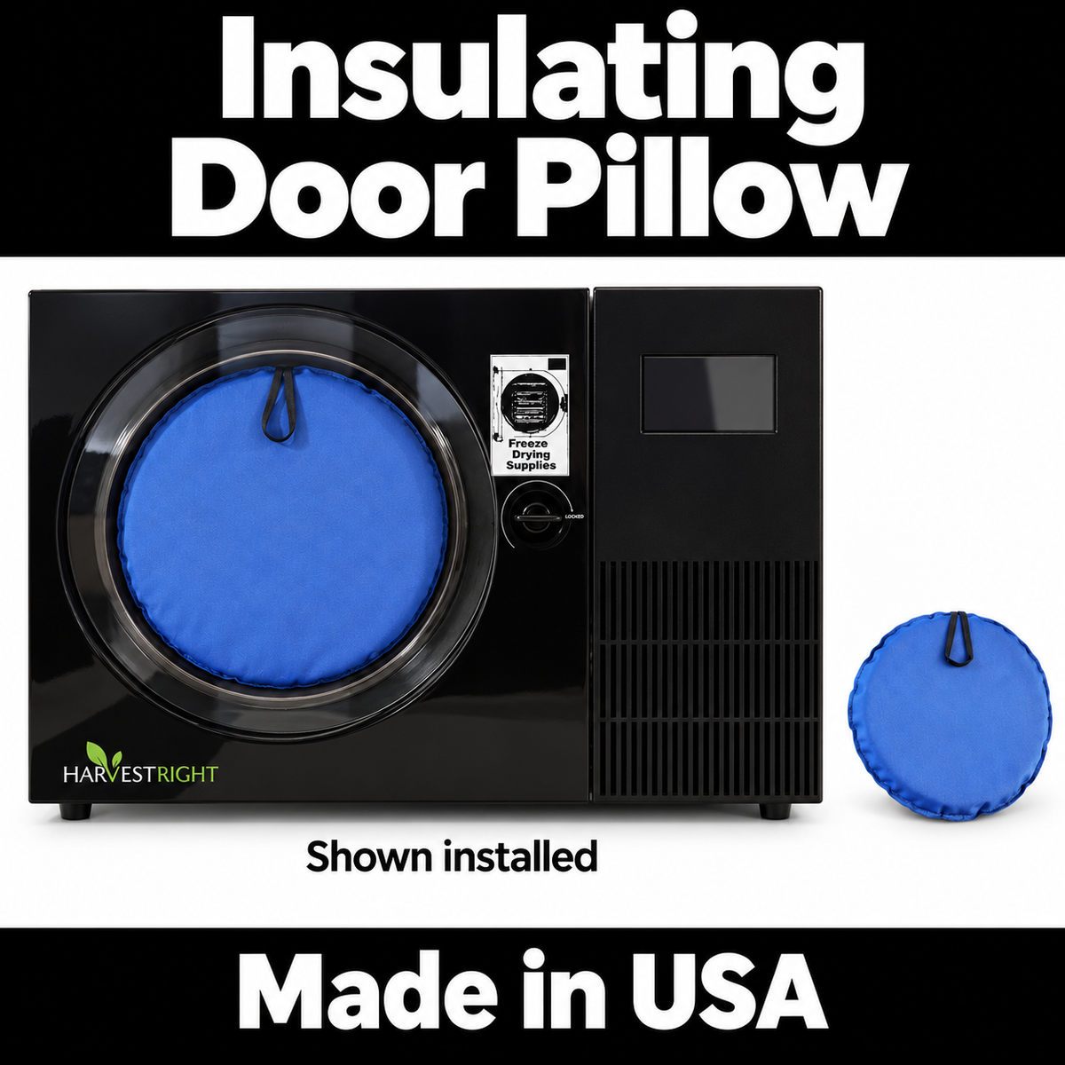 Insulating Door Pillow MADE IN THE USA (Navy Blue) Counrertop 360