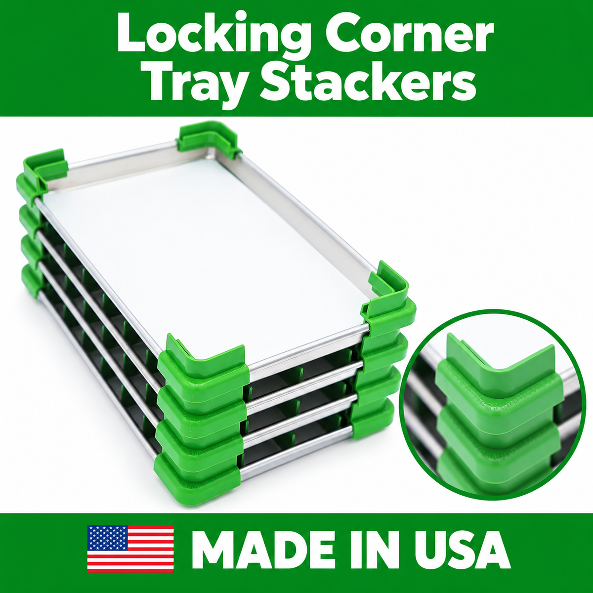 Locking CORNER Tray Stackers for Harvest Right Trays MADE IN THE USA
