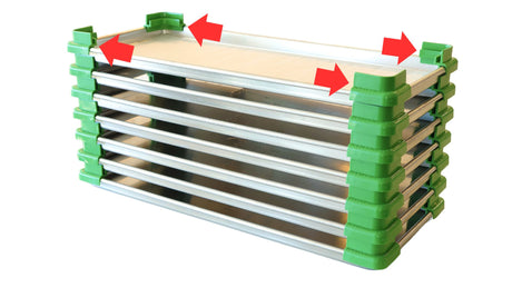"Locking" CORNER Tray Stackers for Harvest Right Trays